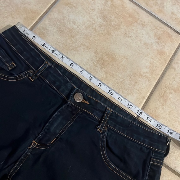AMISU Jeans Dark Blue Wash Cuffed Stretch Shorts size EU 42 or Waist 32 - Picture 6 of 8